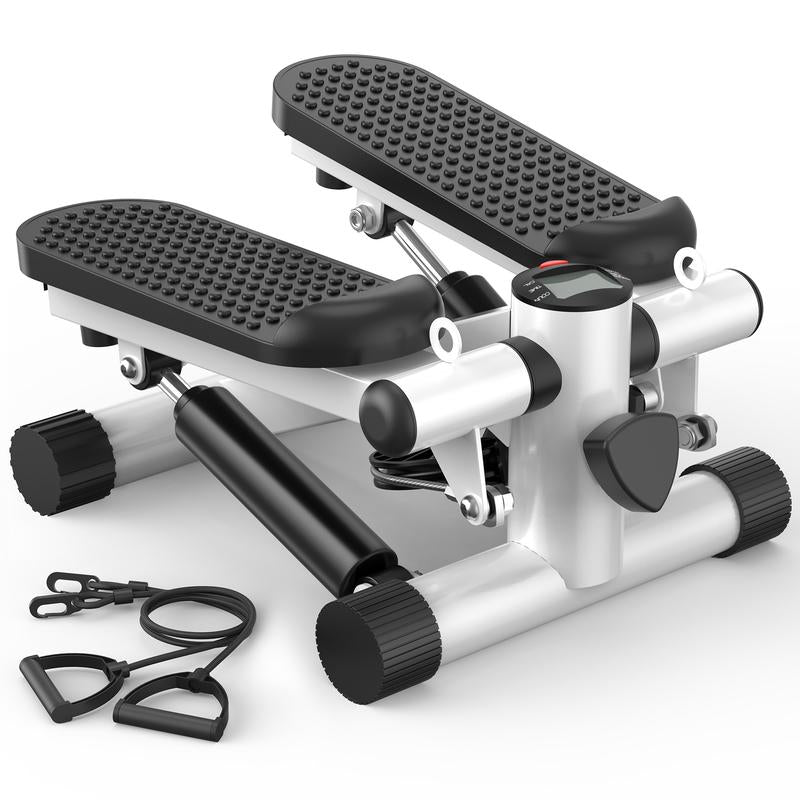Mini Stepper for Home Workout - Stair Stepper Machine with Resistance Bands, Full Body Cardio and Toning Fitness Equipment for Small Spaces
