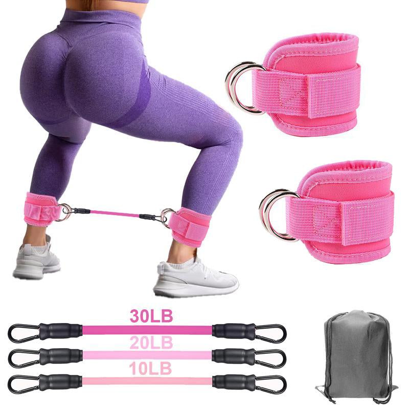 Resistance Bands, 5-Pack Ankle Band Set for Leg and Hip Training – TPE Material Band for Women Men, with Comfortable Grip, Ideal for Home Workouts, Exercise Equipment,Yoga Gym Fitness, Adjustable