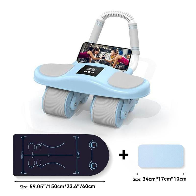 Abdominal Wheel Men'S and Women'S Home Elbow Brace Roller Exercise and Fitness Equipment Four-Wheel Healthy Belly Auto Rebound Belly Tuck and Roll Abdominal Training