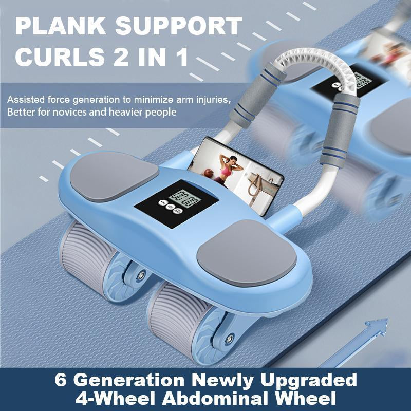 Abdominal Wheel Men'S and Women'S Home Elbow Brace Roller Exercise and Fitness Equipment Four-Wheel Healthy Belly Auto Rebound Belly Tuck and Roll Abdominal Training