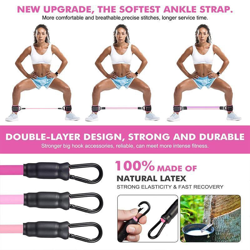 Resistance Bands, 5-Pack Ankle Band Set for Leg and Hip Training – TPE Material Band for Women Men, with Comfortable Grip, Ideal for Home Workouts, Exercise Equipment,Yoga Gym Fitness, Adjustable