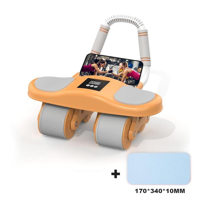 Abdominal Wheel Men'S and Women'S Home Elbow Brace Roller Exercise and Fitness Equipment Four-Wheel Healthy Belly Auto Rebound Belly Tuck and Roll Abdominal Training