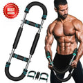 【NEW Version】2025 Pro Adjustable Arm&Chest Muscle Trainer for Men-Detachable Stainless Fitness Tool with Blue Grips, Ideal for Beginners and Enthusiasts, Black, Strength Training Accessory | Adjustable Resistance | Anti-Slip Grips, Home Workout Equipment