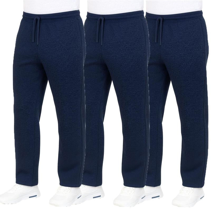 3-Pack Men'S Classic Heavyweight Fleece Sweatpants with Open Bottom (S-3XL)
