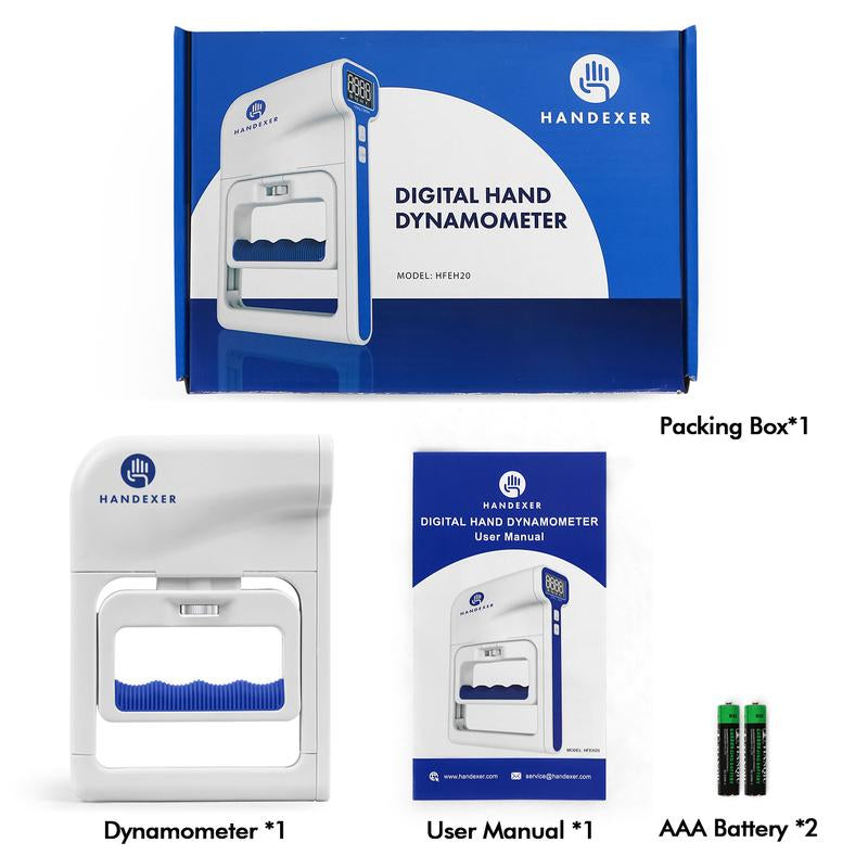 Handexer Digital Hand Dynamometer,Grip Strength Tester 265Lb/120Kg, Hand Girp Strengthener, Backlit LCD for Grip Strength Testing and Training, Core Exercise, Home Fitness Equipment, Grip Trainer, Recovery,Challenge Game