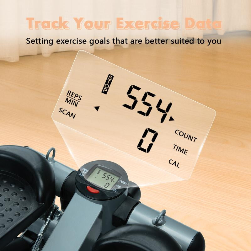 Mini Stepper for Home Workout - Stair Stepper Machine with Resistance Bands, Full Body Cardio and Toning Fitness Equipment for Small Spaces